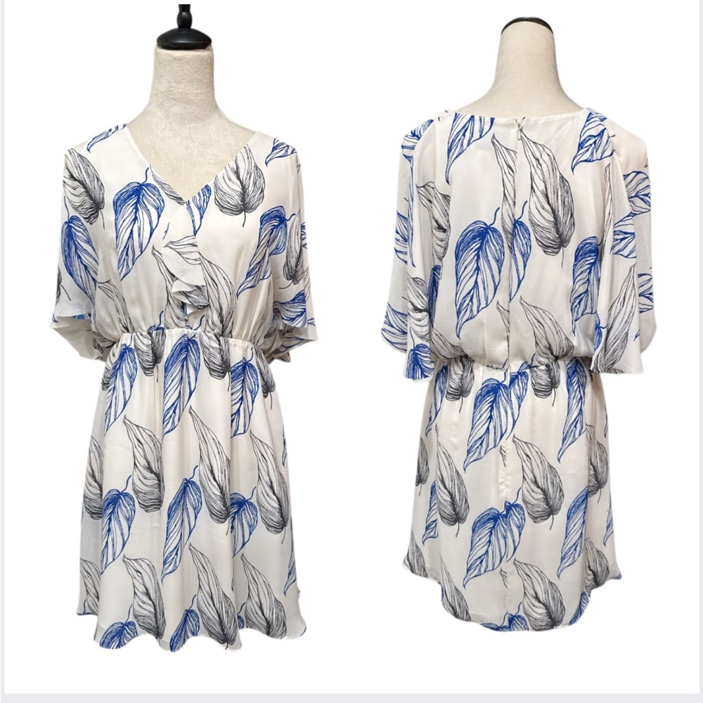 Reiss Pollie Leaf Print Dress